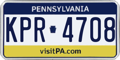 PA license plate KPR4708