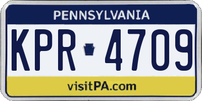PA license plate KPR4709