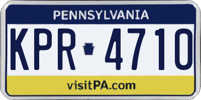 PA license plate KPR4710