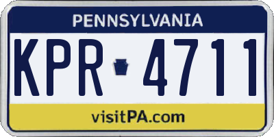 PA license plate KPR4711