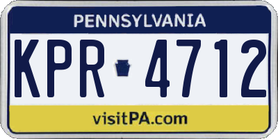 PA license plate KPR4712