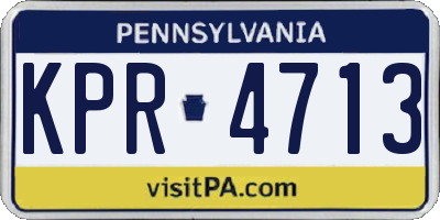 PA license plate KPR4713