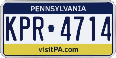 PA license plate KPR4714