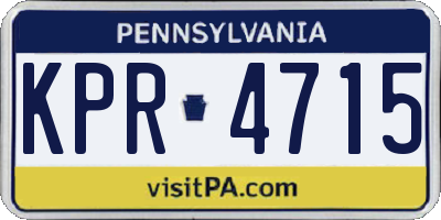 PA license plate KPR4715