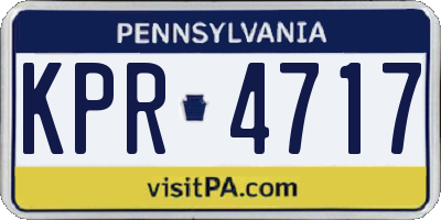 PA license plate KPR4717