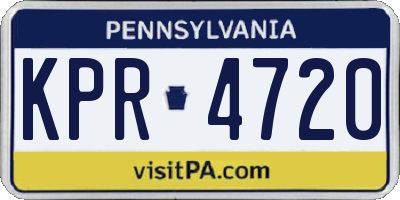 PA license plate KPR4720