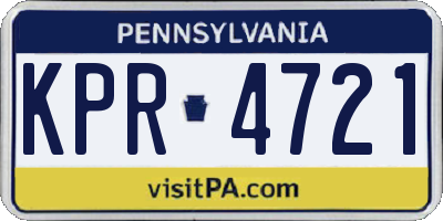PA license plate KPR4721
