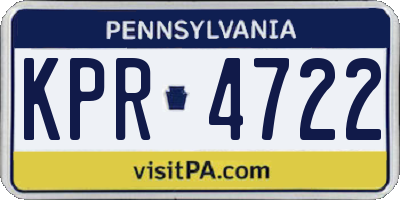 PA license plate KPR4722