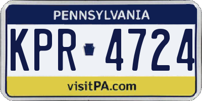 PA license plate KPR4724