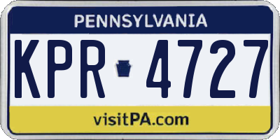 PA license plate KPR4727
