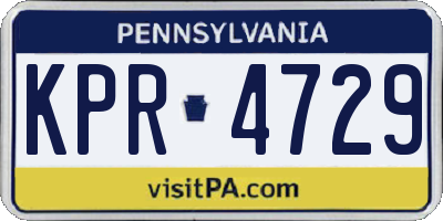 PA license plate KPR4729