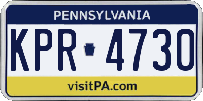 PA license plate KPR4730