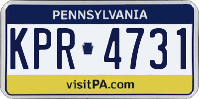 PA license plate KPR4731