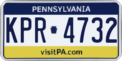 PA license plate KPR4732