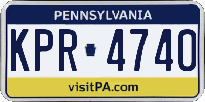 PA license plate KPR4740