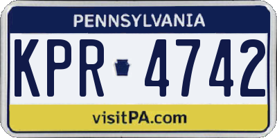 PA license plate KPR4742