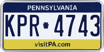 PA license plate KPR4743
