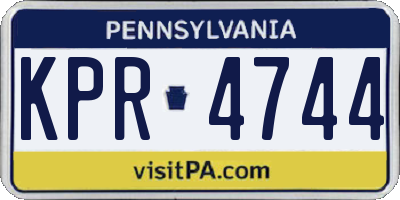 PA license plate KPR4744