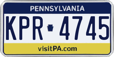 PA license plate KPR4745