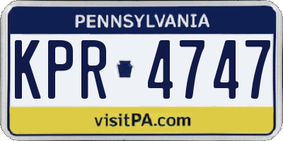 PA license plate KPR4747