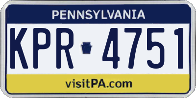 PA license plate KPR4751