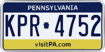 PA license plate KPR4752