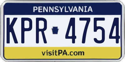 PA license plate KPR4754