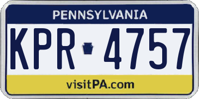 PA license plate KPR4757