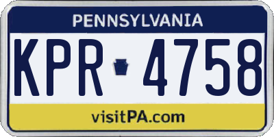 PA license plate KPR4758