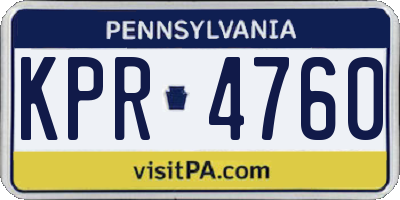 PA license plate KPR4760