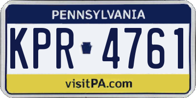 PA license plate KPR4761