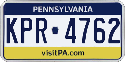 PA license plate KPR4762