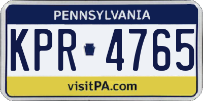PA license plate KPR4765