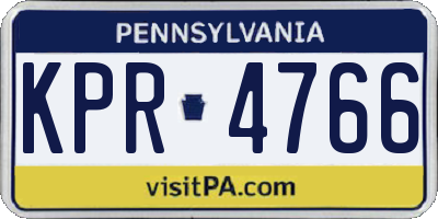 PA license plate KPR4766