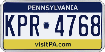 PA license plate KPR4768