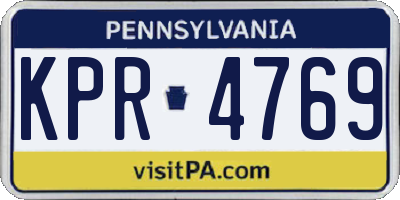 PA license plate KPR4769