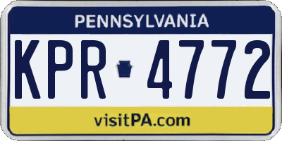 PA license plate KPR4772