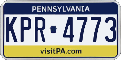 PA license plate KPR4773