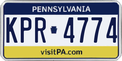 PA license plate KPR4774