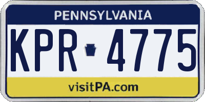 PA license plate KPR4775
