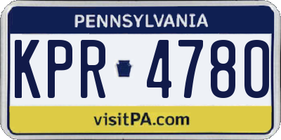PA license plate KPR4780