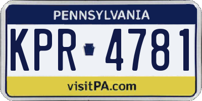 PA license plate KPR4781
