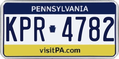 PA license plate KPR4782