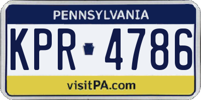 PA license plate KPR4786