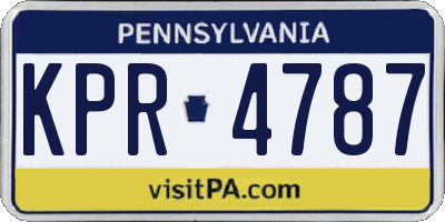 PA license plate KPR4787