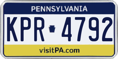 PA license plate KPR4792