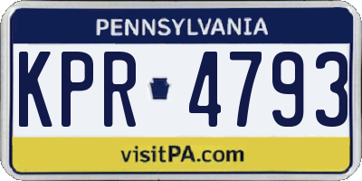 PA license plate KPR4793