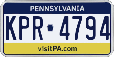 PA license plate KPR4794