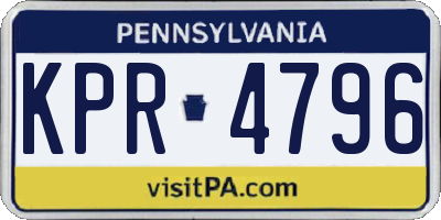 PA license plate KPR4796