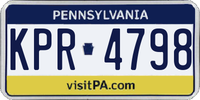 PA license plate KPR4798